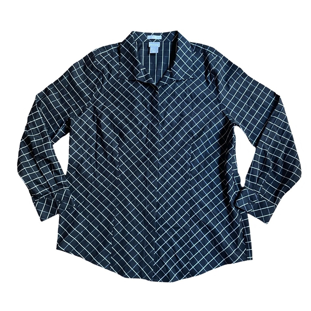 Women’s Black and White Checkered Shirt